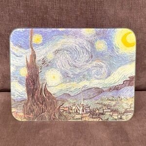 Van Gogh Starry Night Glass Cutting Board EUC